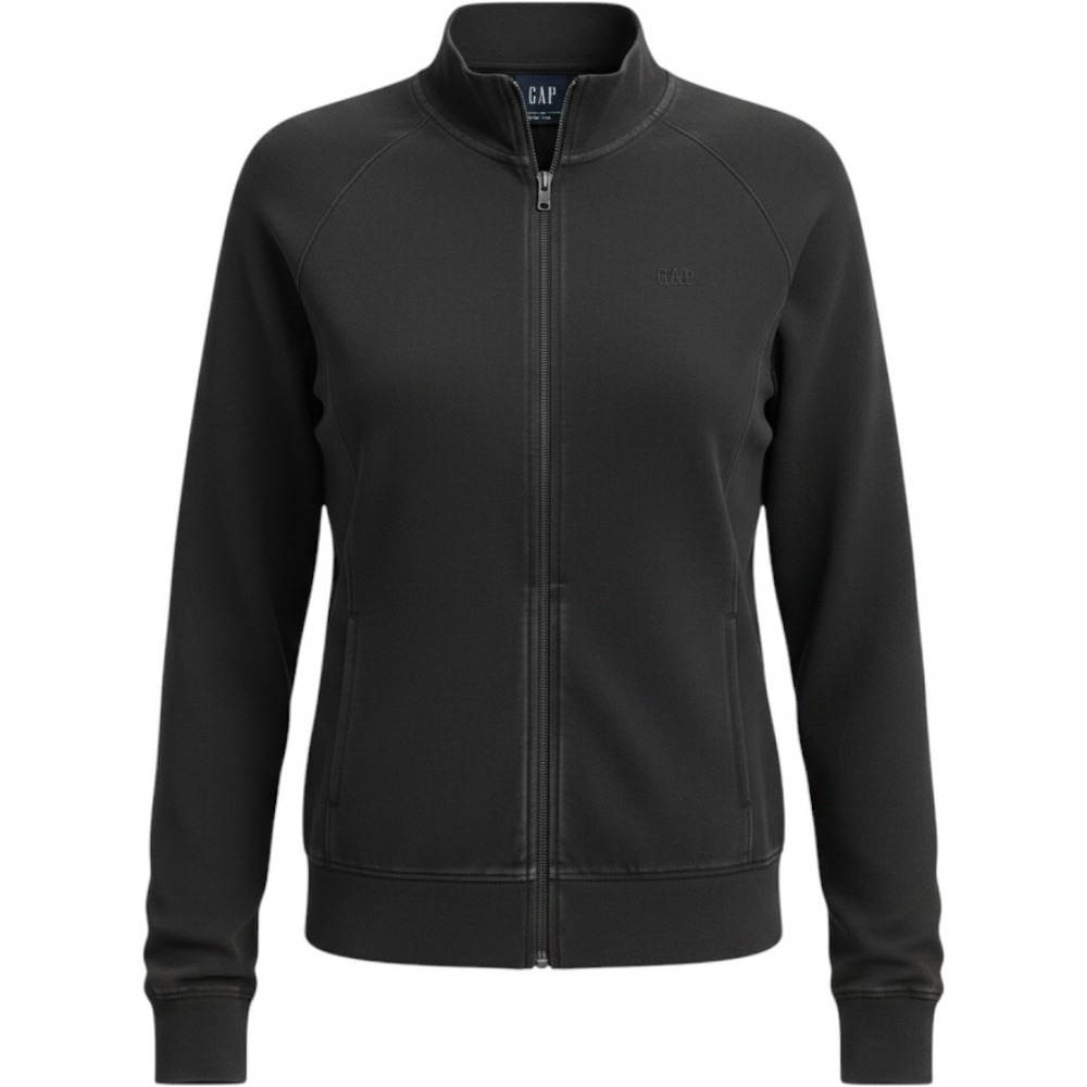 GapBody Track Jacket Women XXL Black Excellent Full Zip Mock Neck 821718-05